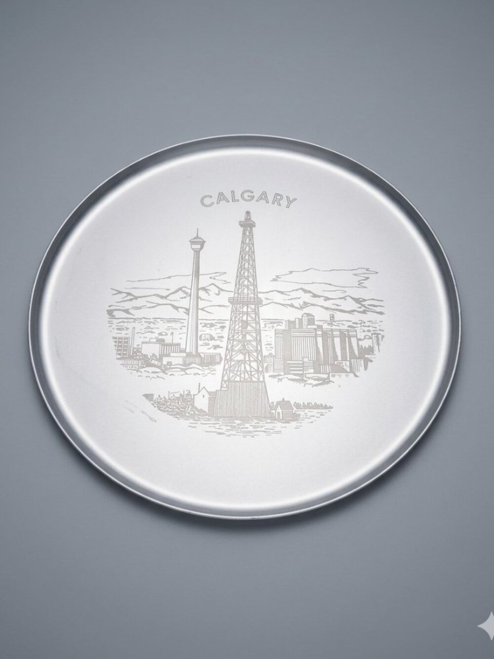 Vintage Calgary Husky Tower Metal Tray